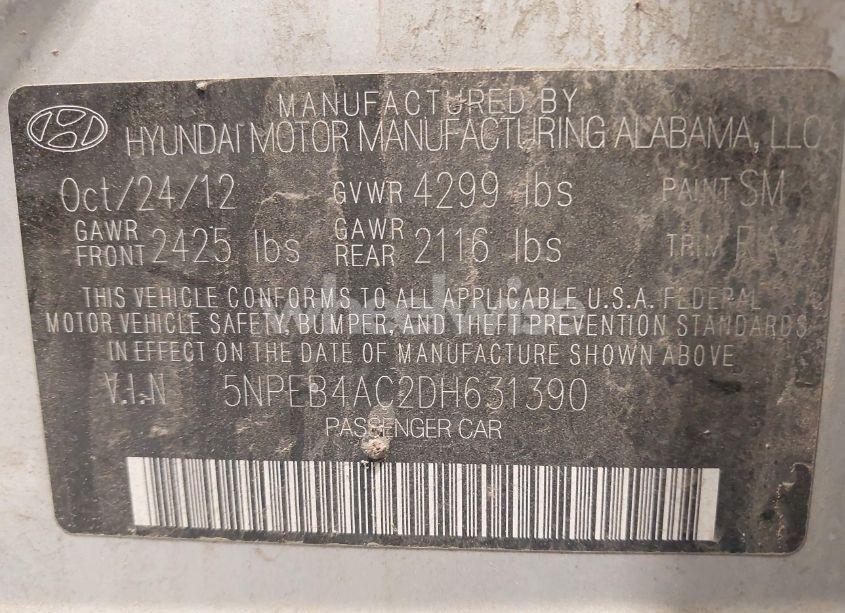 Photo 9 of 2013 Hyundai Sonata GLS (VIN 5NPEB4AC2DH631390)