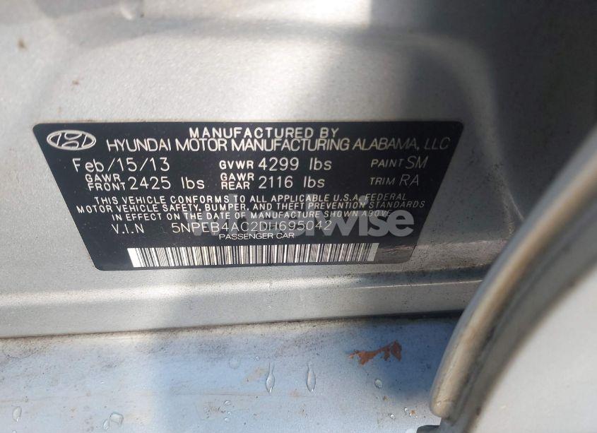 Photo 9 of 2013 Hyundai Sonata GLS (VIN 5NPEB4AC2DH695042)