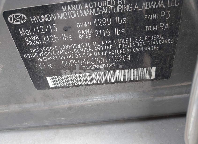 Photo 9 of 2013 Hyundai Sonata GLS (VIN 5NPEB4AC2DH710204)