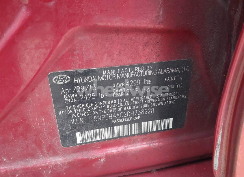 Photo 9 of 2013 Hyundai Sonata GLS (VIN 5NPEB4AC2DH738228)
