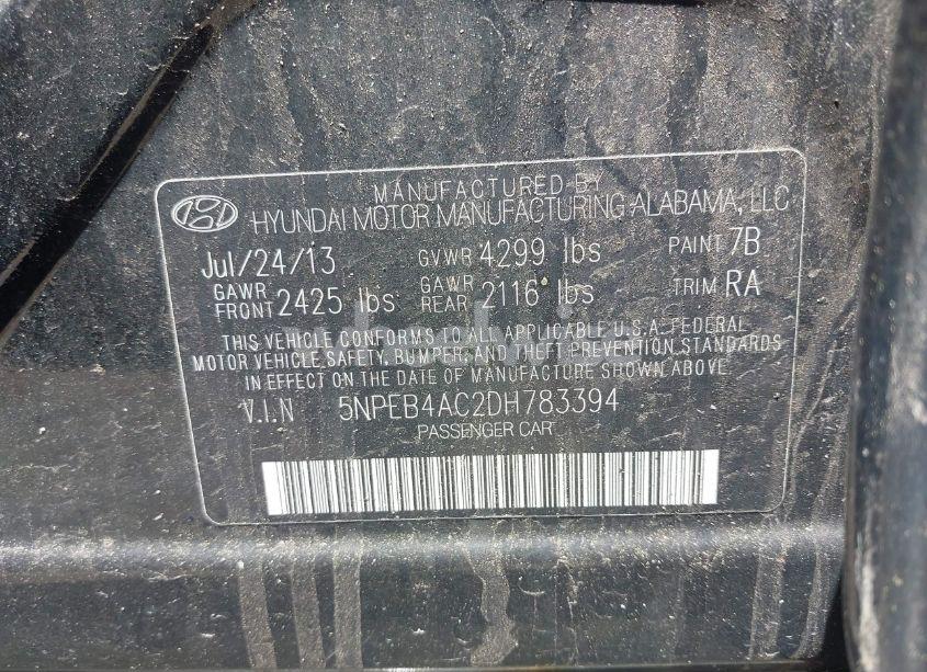 Photo 9 of 2013 Hyundai Sonata GLS (VIN 5NPEB4AC2DH783394)