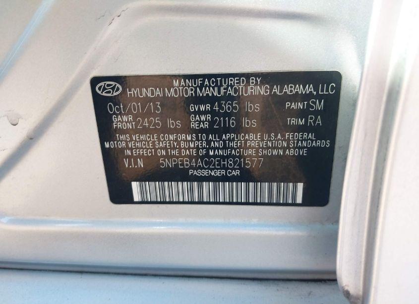 Photo 9 of 2014 Hyundai Sonata GLS (VIN 5NPEB4AC2EH821577)