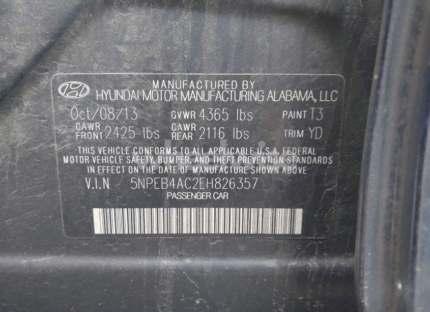 Photo 9 of 2014 Hyundai Sonata GLS (VIN 5NPEB4AC2EH826357)