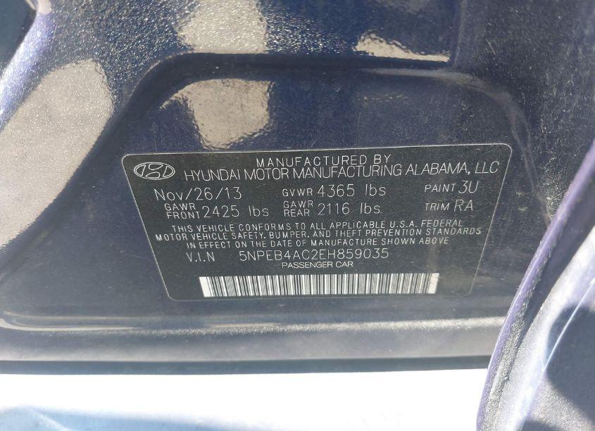 Photo 9 of 2014 Hyundai Sonata GLS (VIN 5NPEB4AC2EH859035)