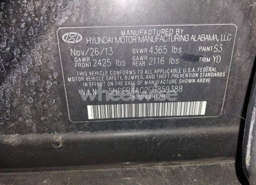 Photo 9 of 2014 Hyundai Sonata GLS (VIN 5NPEB4AC2EH859388)
