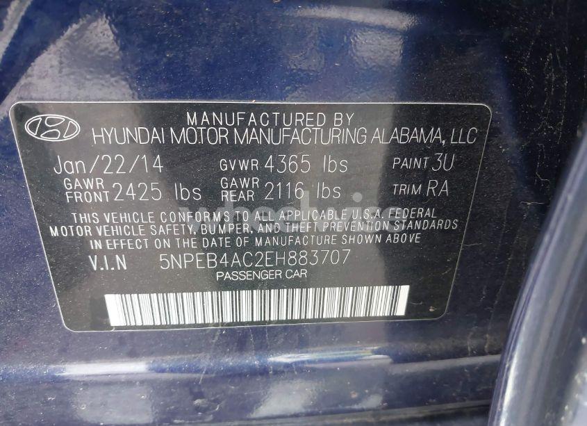 Photo 9 of 2014 Hyundai Sonata GLS (VIN 5NPEB4AC2EH883707)