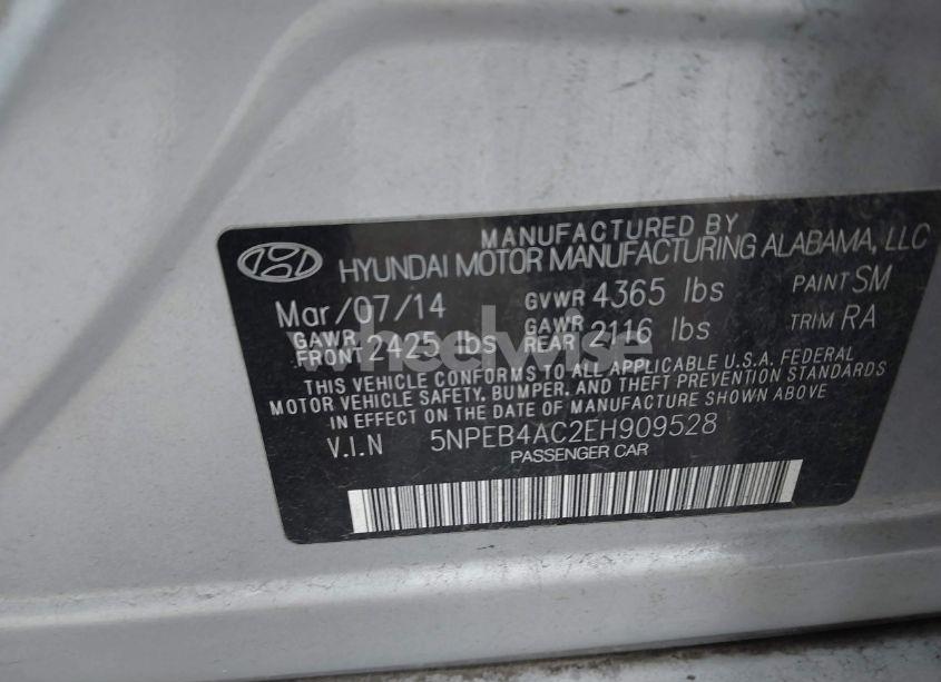Photo 9 of 2014 Hyundai Sonata GLS (VIN 5NPEB4AC2EH909528)