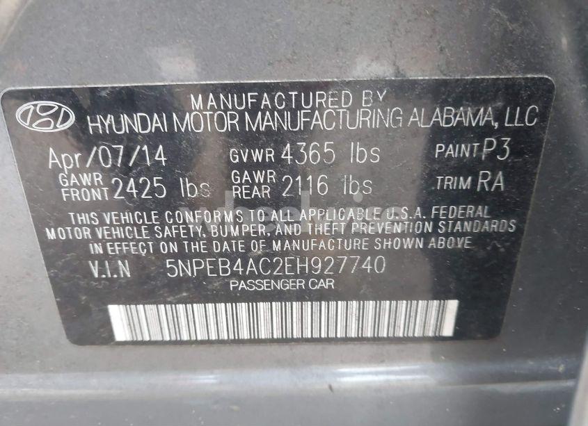 Photo 9 of 2014 Hyundai Sonata GLS (VIN 5NPEB4AC2EH927740)