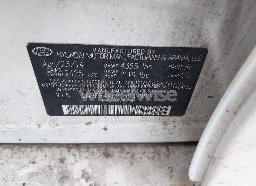 Photo 9 of 2014 Hyundai Sonata GLS (VIN 5NPEB4AC2EH937880)