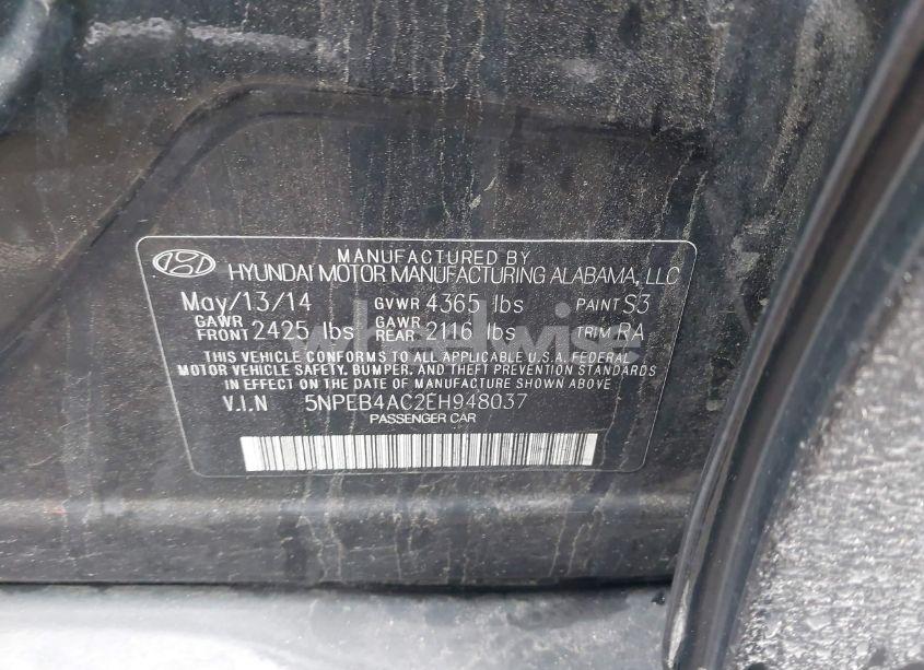 Photo 9 of 2014 Hyundai Sonata GLS (VIN 5NPEB4AC2EH948037)