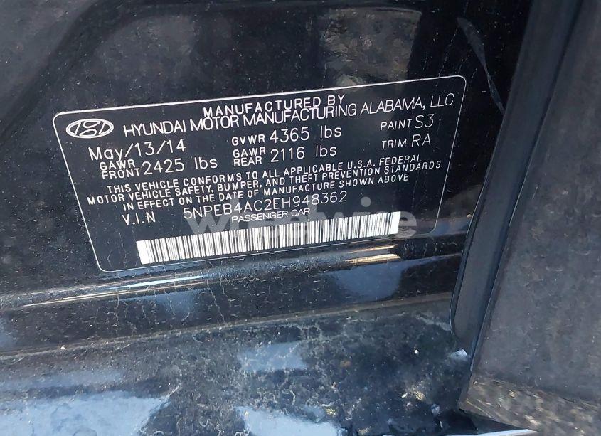 Photo 9 of 2014 Hyundai Sonata GLS (VIN 5NPEB4AC2EH948362)