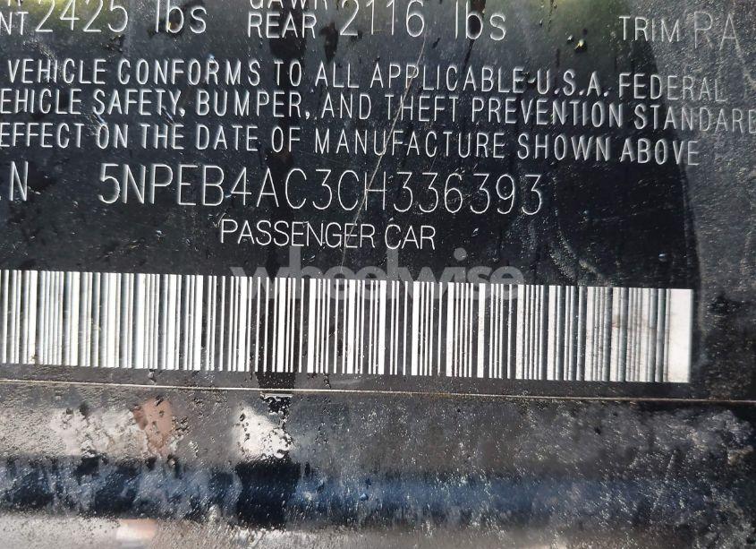 Photo 9 of 2012 Hyundai Sonata GLS (VIN 5NPEB4AC3CH336393)