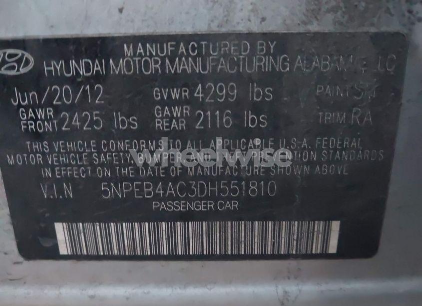 Photo 9 of 2013 Hyundai Sonata GLS (VIN 5NPEB4AC3DH551810)