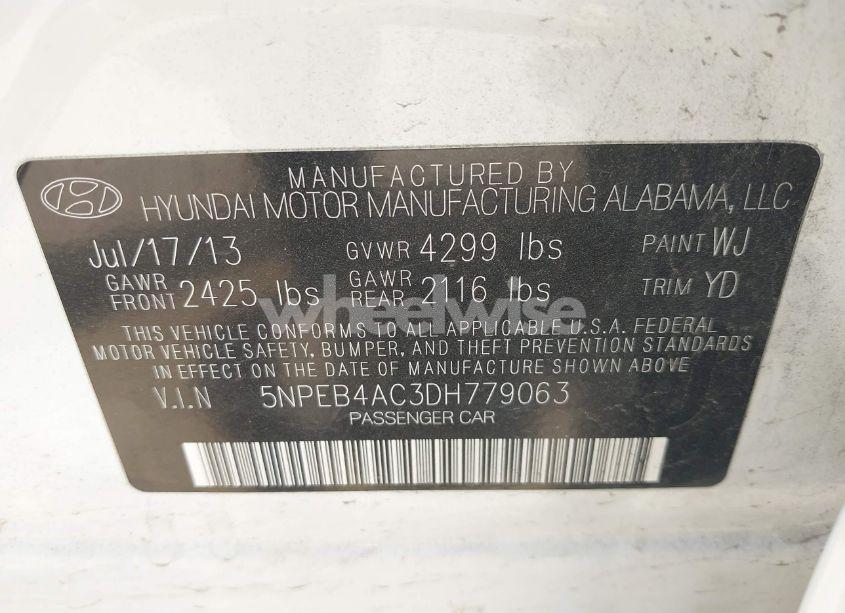 Photo 9 of 2013 Hyundai Sonata GLS (VIN 5NPEB4AC3DH779063)