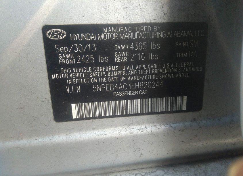 Photo 9 of 2014 Hyundai Sonata GLS (VIN 5NPEB4AC3EH820244)