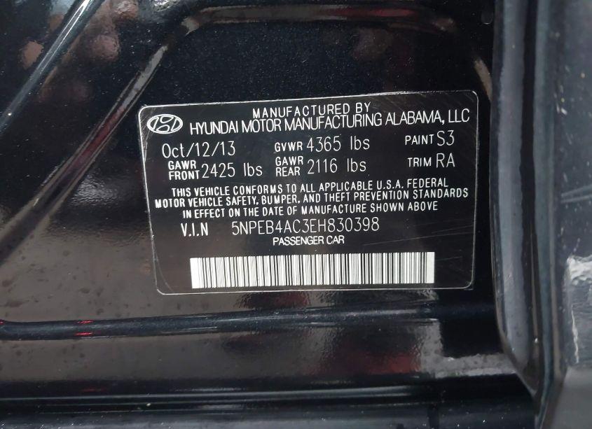 Photo 9 of 2014 Hyundai Sonata GLS (VIN 5NPEB4AC3EH830398)