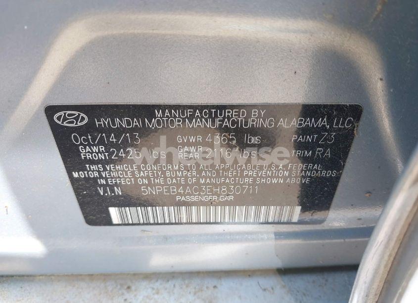 Photo 9 of 2014 Hyundai Sonata GLS (VIN 5NPEB4AC3EH830711)