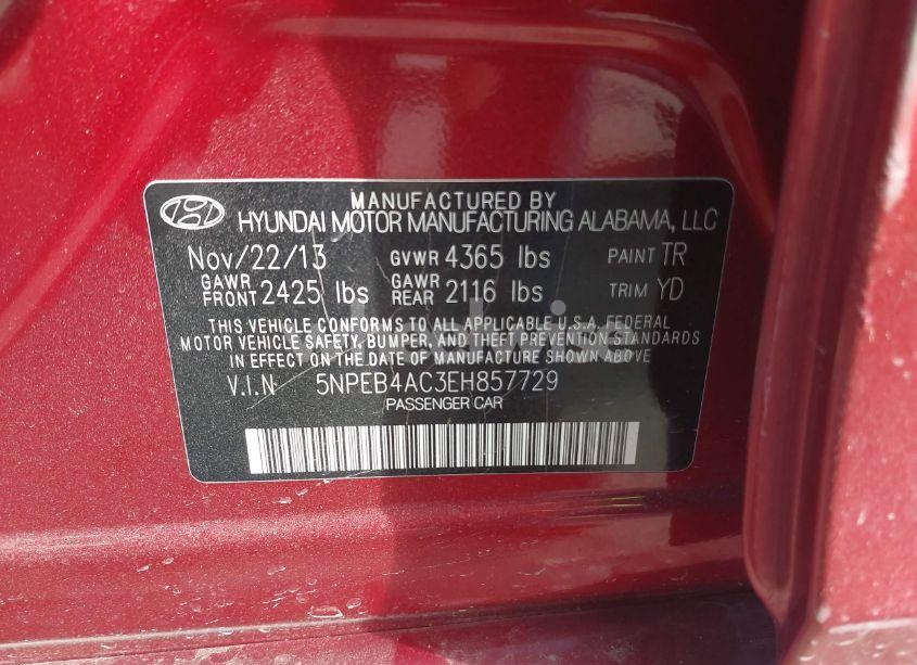 Photo 9 of 2014 Hyundai Sonata GLS (VIN 5NPEB4AC3EH857729)