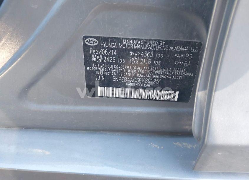 Photo 9 of 2014 Hyundai Sonata GLS (VIN 5NPEB4AC3EH891251)