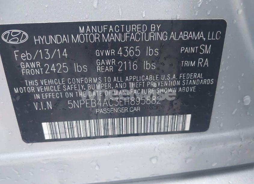 Photo 9 of 2014 Hyundai Sonata GLS (VIN 5NPEB4AC3EH895882)