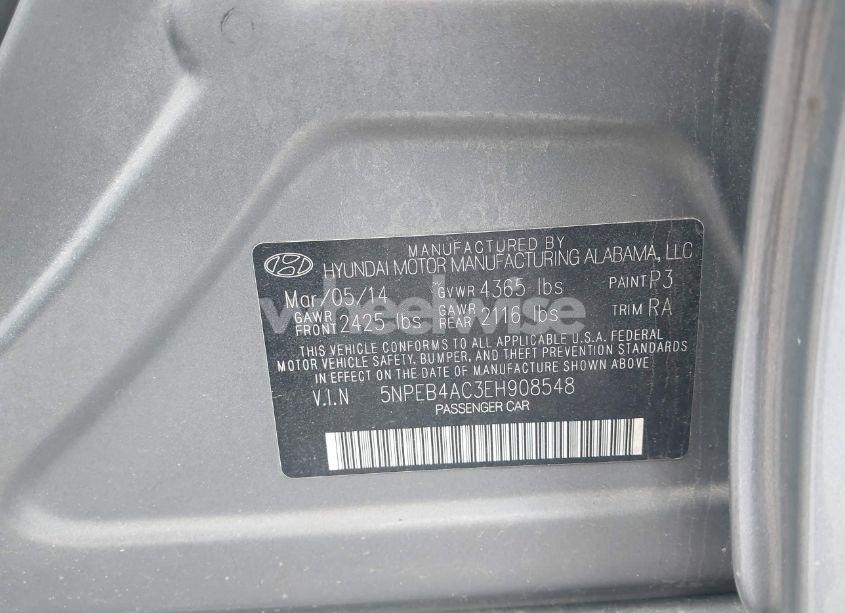 Photo 9 of 2014 Hyundai Sonata GLS (VIN 5NPEB4AC3EH908548)