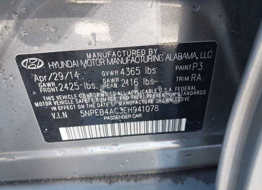 Photo 9 of 2014 Hyundai Sonata GLS (VIN 5NPEB4AC3EH941078)