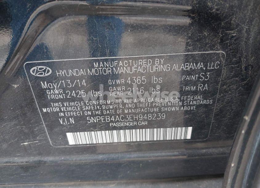 Photo 9 of 2014 Hyundai Sonata GLS (VIN 5NPEB4AC3EH948239)