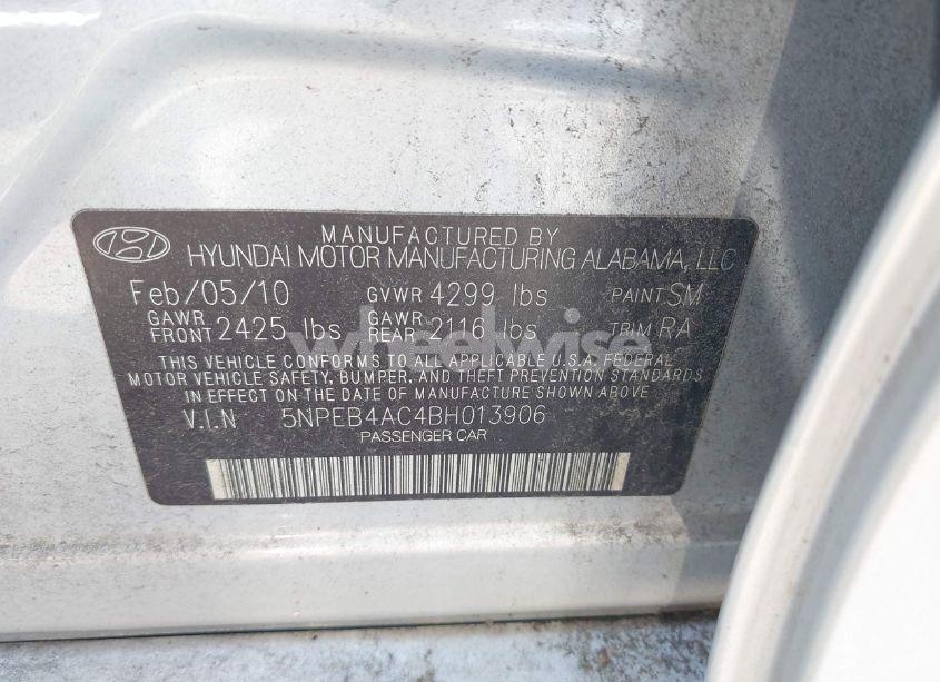 Photo 9 of 2011 Hyundai Sonata GLS (VIN 5NPEB4AC4BH013906)