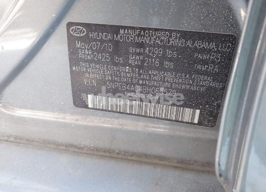 Photo 9 of 2011 Hyundai Sonata GLS (VIN 5NPEB4AC4BH068579)