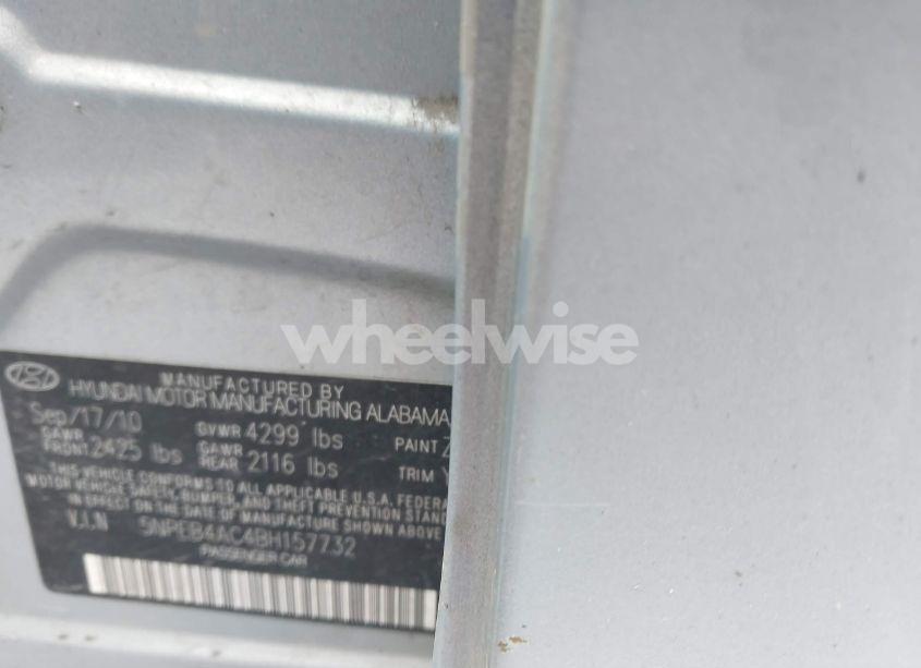 Photo 9 of 2011 Hyundai Sonata GLS (VIN 5NPEB4AC4BH157732)