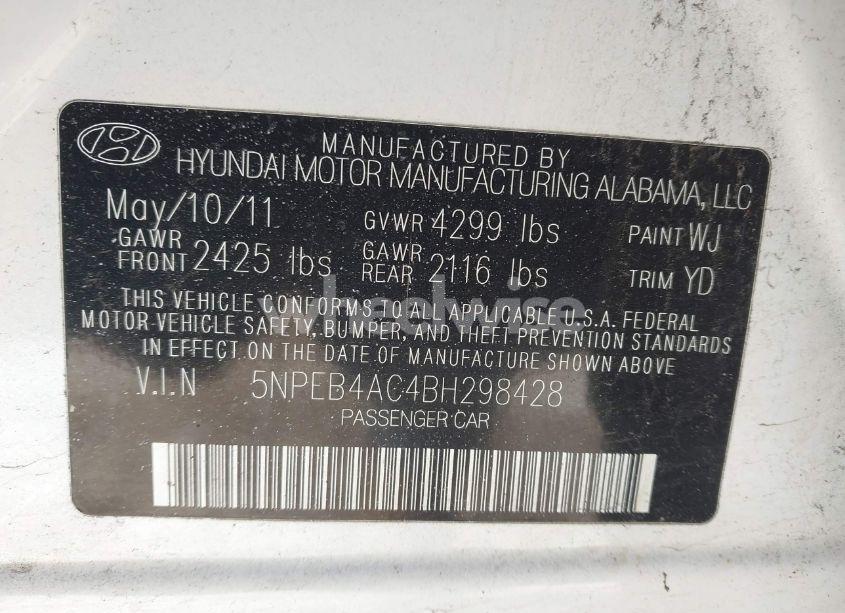Photo 9 of 2011 Hyundai Sonata GLS (VIN 5NPEB4AC4BH298428)