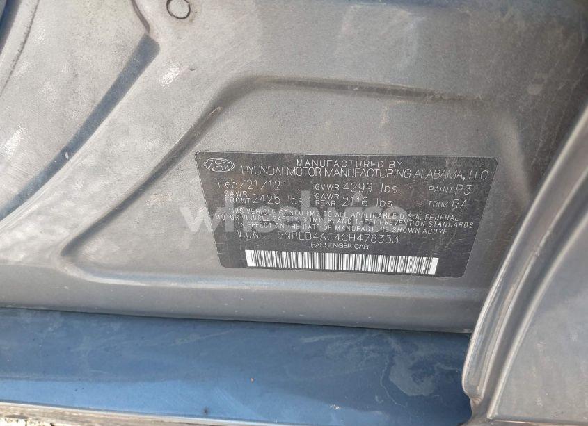 Photo 9 of 2012 Hyundai Sonata GLS (VIN 5NPEB4AC4CH478333)