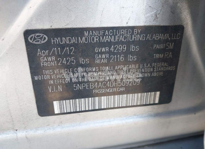 Photo 9 of 2013 Hyundai Sonata GLS (VIN 5NPEB4AC4DH509209)