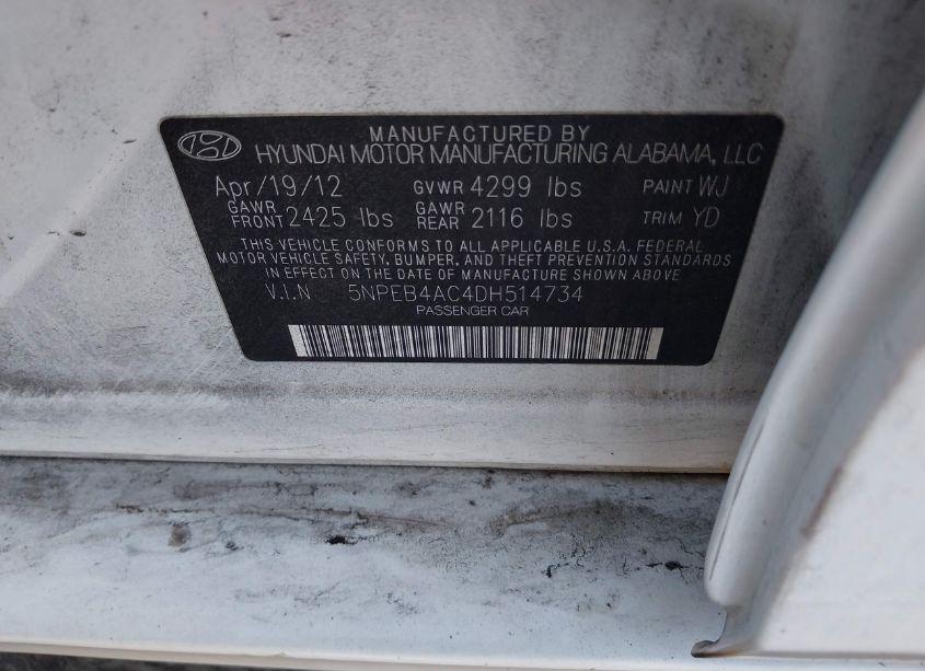 Photo 9 of 2013 Hyundai Sonata GLS (VIN 5NPEB4AC4DH514734)