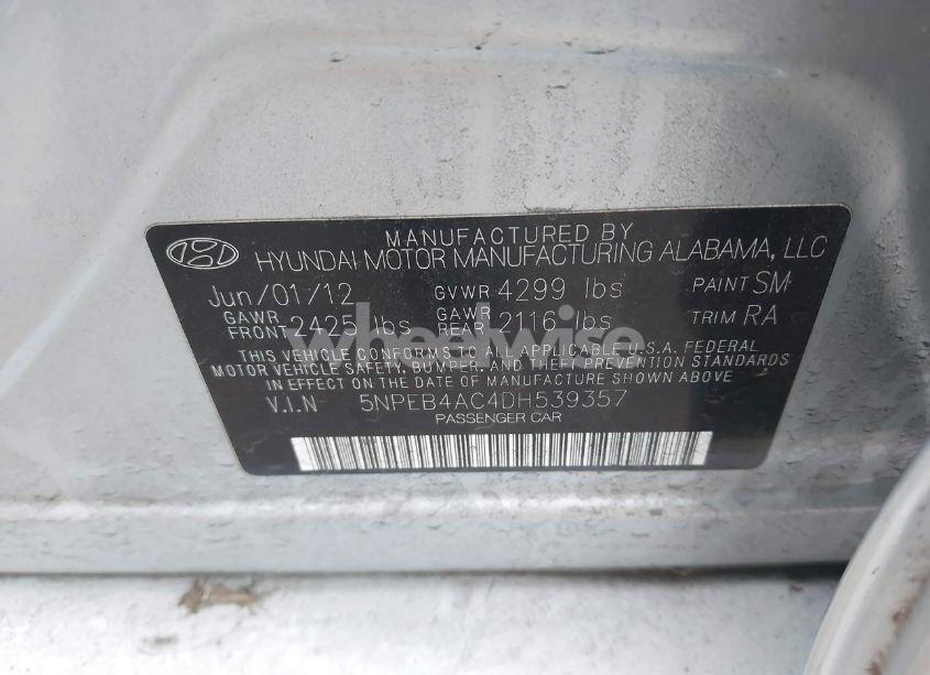 Photo 9 of 2013 Hyundai Sonata GLS (VIN 5NPEB4AC4DH539357)