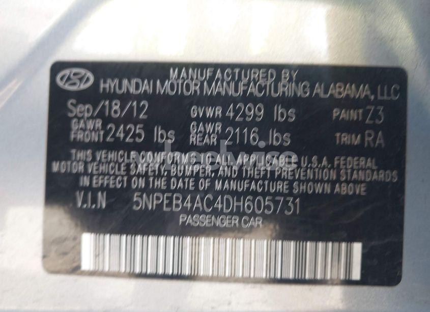 Photo 9 of 2013 Hyundai Sonata GLS (VIN 5NPEB4AC4DH605731)