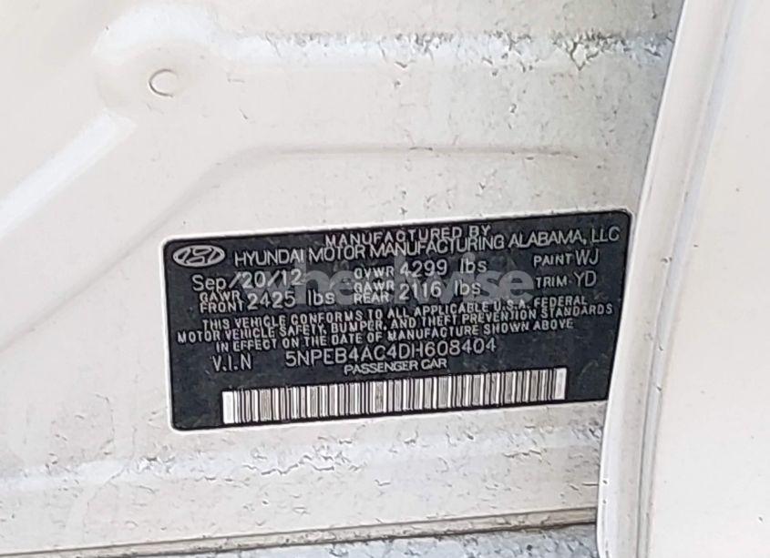 Photo 9 of 2013 Hyundai Sonata GLS (VIN 5NPEB4AC4DH608404)