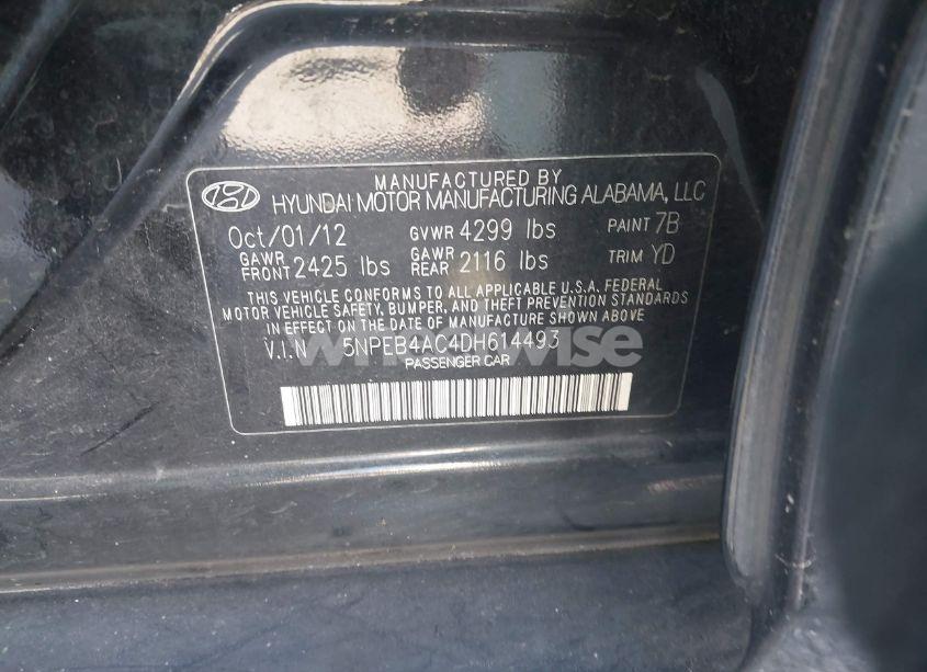 Photo 9 of 2013 Hyundai Sonata GLS (VIN 5NPEB4AC4DH614493)