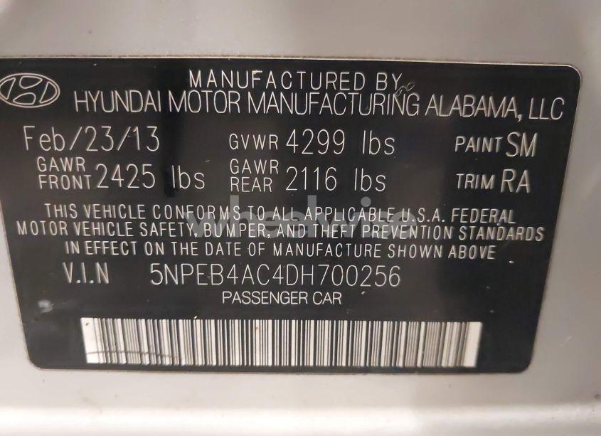 Photo 9 of 2013 Hyundai Sonata GLS (VIN 5NPEB4AC4DH700256)