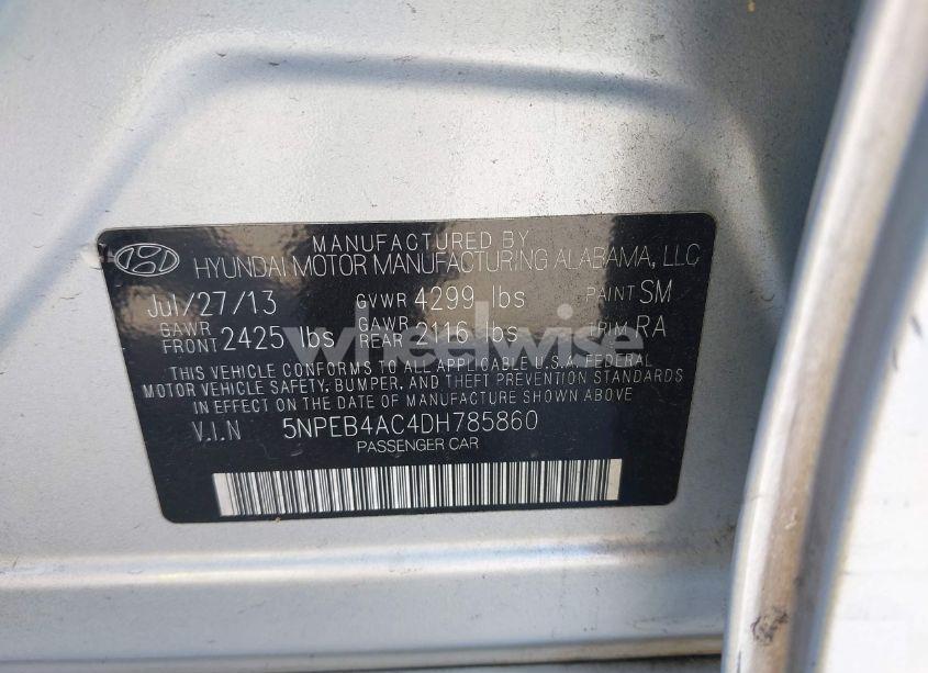 Photo 9 of 2013 Hyundai Sonata GLS (VIN 5NPEB4AC4DH785860)