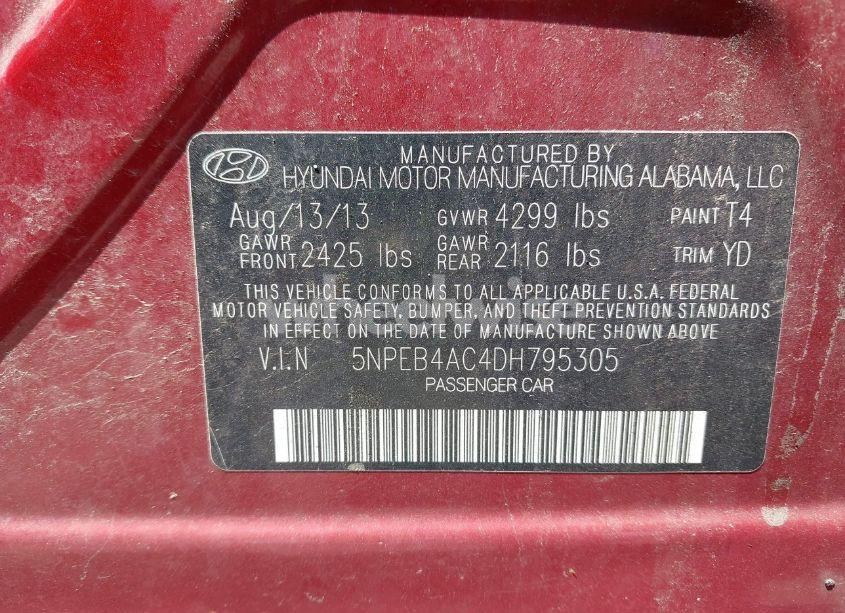 Photo 9 of 2013 Hyundai Sonata GLS (VIN 5NPEB4AC4DH795305)