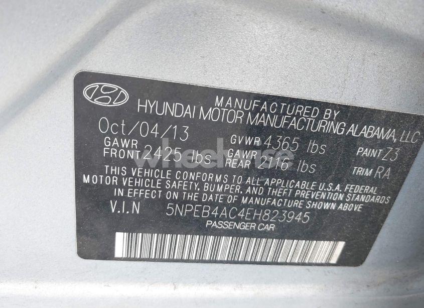 Photo 9 of 2014 Hyundai Sonata GLS (VIN 5NPEB4AC4EH823945)