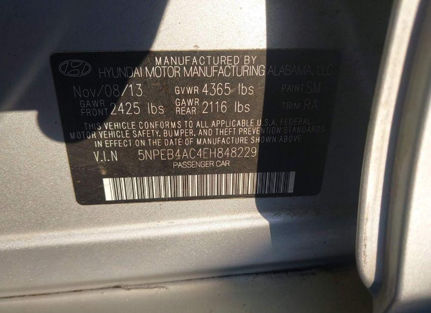 Photo 9 of 2014 Hyundai Sonata GLS (VIN 5NPEB4AC4EH848229)