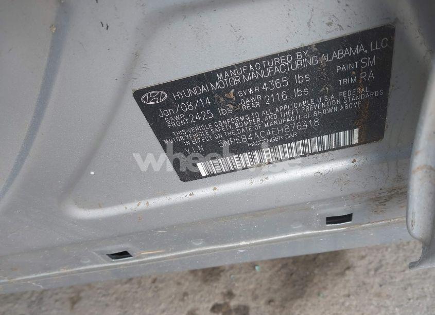 Photo 9 of 2014 Hyundai Sonata GLS (VIN 5NPEB4AC4EH876418)