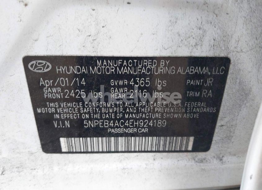Photo 9 of 2014 Hyundai Sonata GLS (VIN 5NPEB4AC4EH924189)