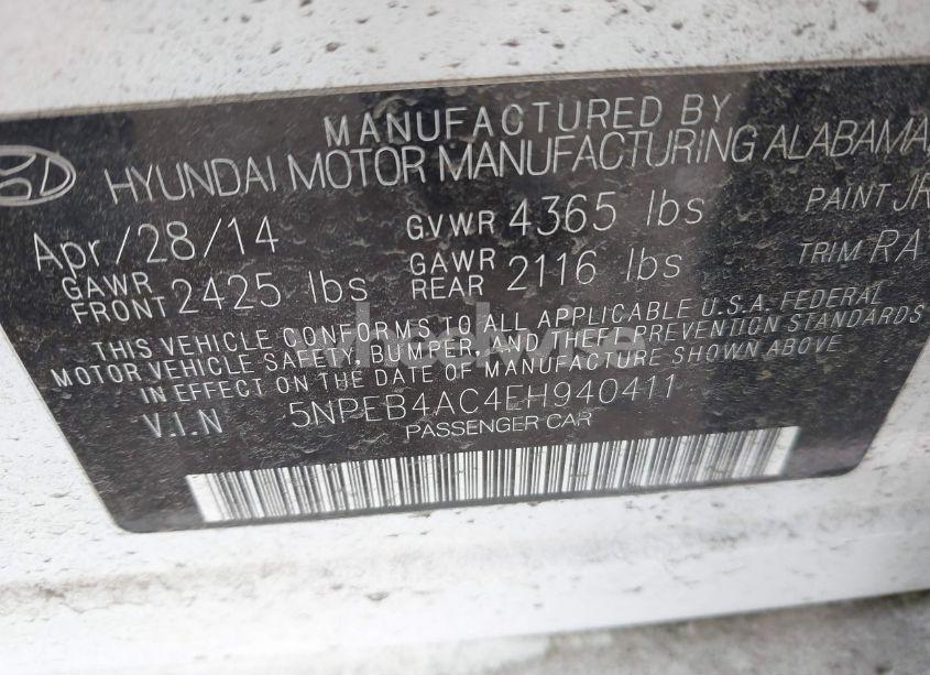 Photo 9 of 2014 Hyundai Sonata GLS (VIN 5NPEB4AC4EH940411)