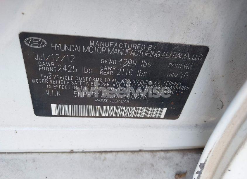 Photo 9 of 2013 Hyundai Sonata GLS (VIN 5NPEB4AC5DH560878)