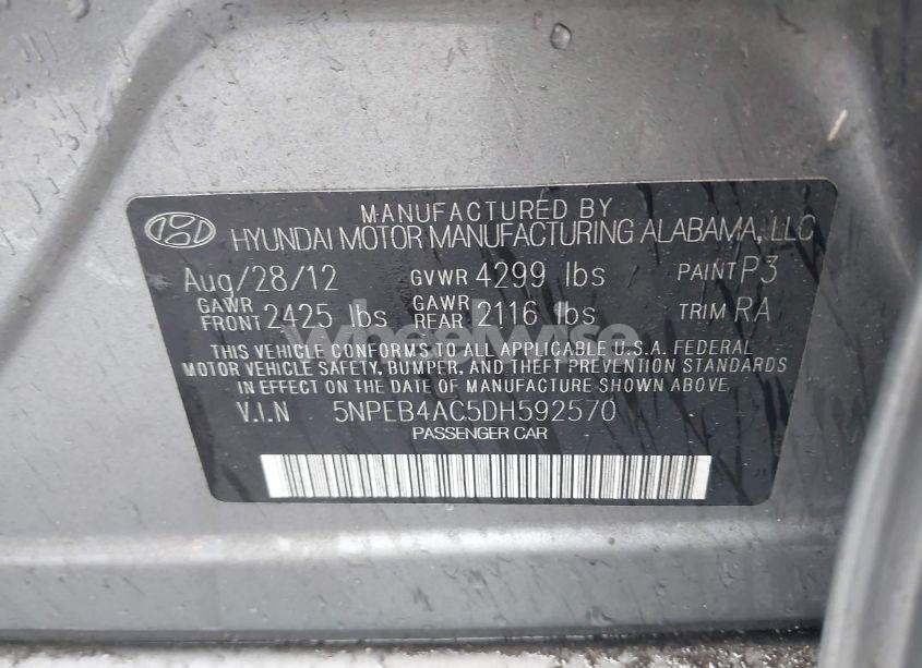 Photo 9 of 2013 Hyundai Sonata GLS (VIN 5NPEB4AC5DH592570)