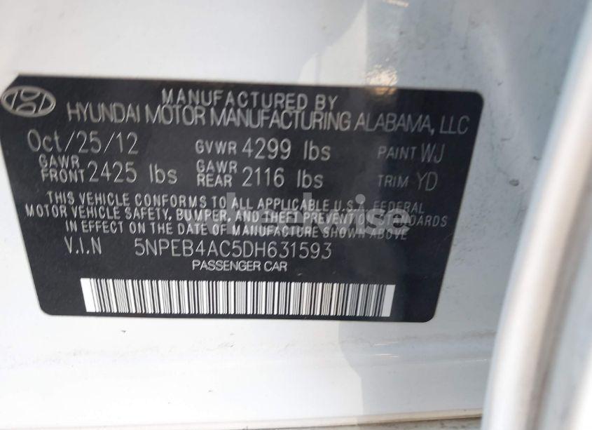 Photo 9 of 2013 Hyundai Sonata GLS (VIN 5NPEB4AC5DH631593)