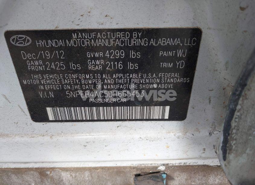 Photo 9 of 2013 Hyundai Sonata GLS (VIN 5NPEB4AC5DH665453)